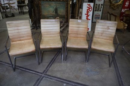 4 vintage industrial-style chairs