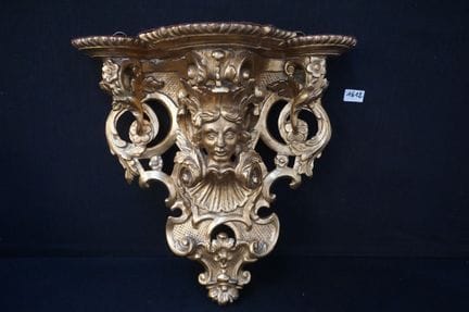 Beautiful wall-mounted console table in gilded woo