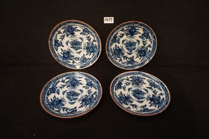 DELFT - 4 XVIII century pancake plates - blue and 