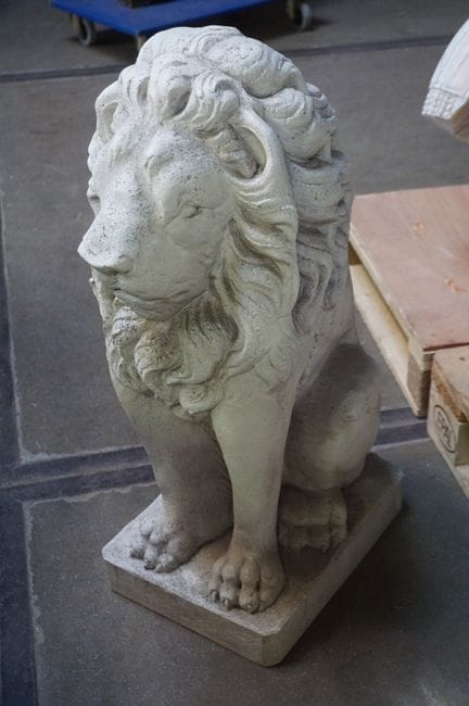 Plastic garden statue - "Seated Lion" - H: 75 cm