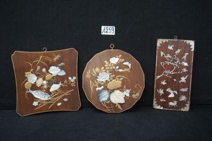 3 schöne japanische Wandpaneele aus Holz – Motive 