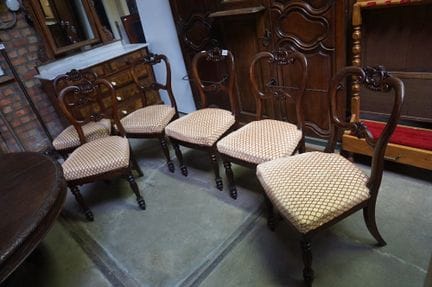 6 belles chaises anciennes de style victorien - ac