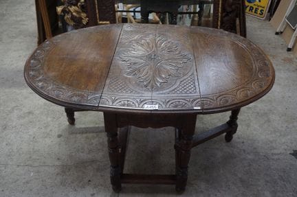 Mesa inglesa «gate leg» del siglo XIX - roble - es