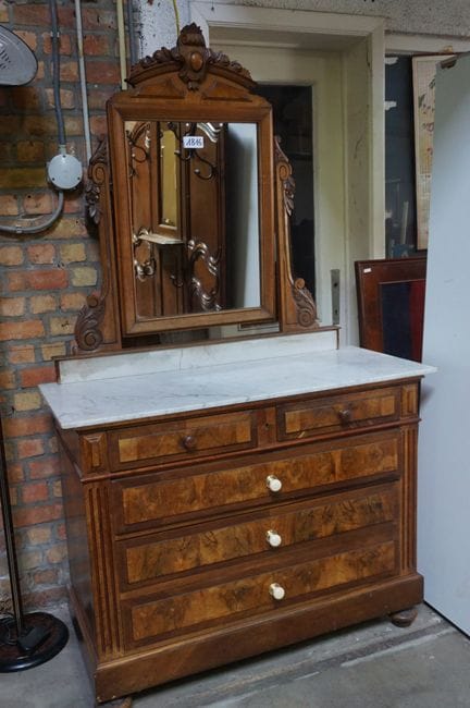 commode en acajou avec miroir - vers 1900 - platea