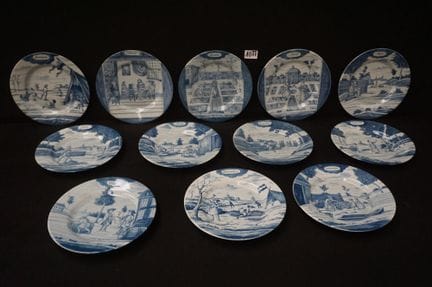 DELFT - 12 plates depicting the months of the year