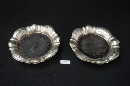 2 posavasos para botellas de vino en plata - sello