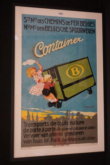 Cartel original enmarcado - «FERROCARRILES BELGAS»