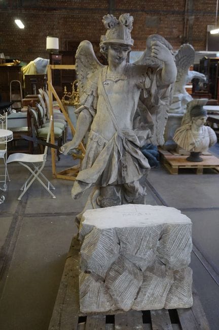 Exceptionally large statue carved from natural sto