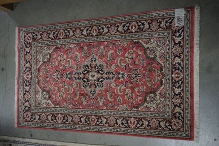 Tapis persan en soie - 1,23 x 74 cm - noué de mani