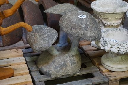 Beautiful, large granite sculpture - "Three Mushro