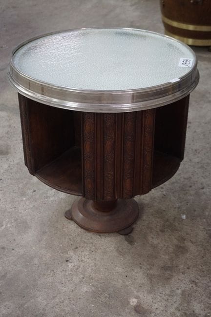 Art Deco revolving bookshelf—a round, rotating str