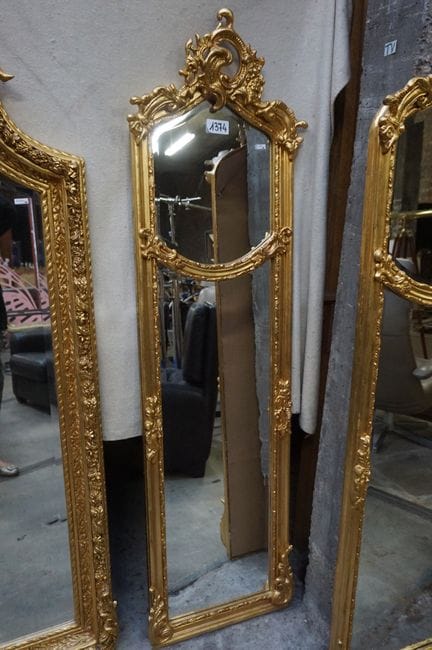 Beautiful gilded mirror—Louis XV style—177 x 51 cm