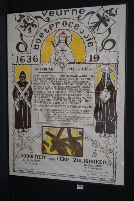 Cartel original enmarcado - «PROCESIÓN DE VEURNE» 