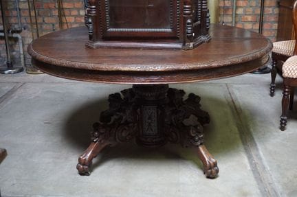 Table de chasse française du XIXe siècle - chêne -