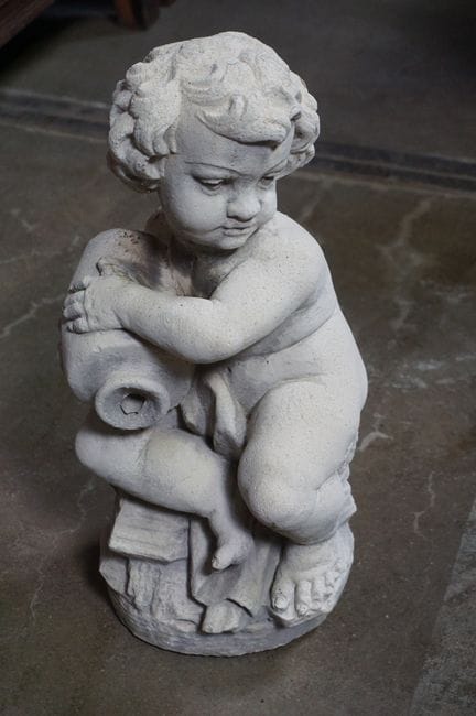 concrete garden statue - "putti with a jug" - H: 5