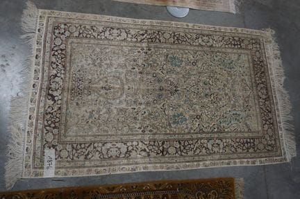 Tapis oriental en soie - 153 x 92 cm - noué avec b