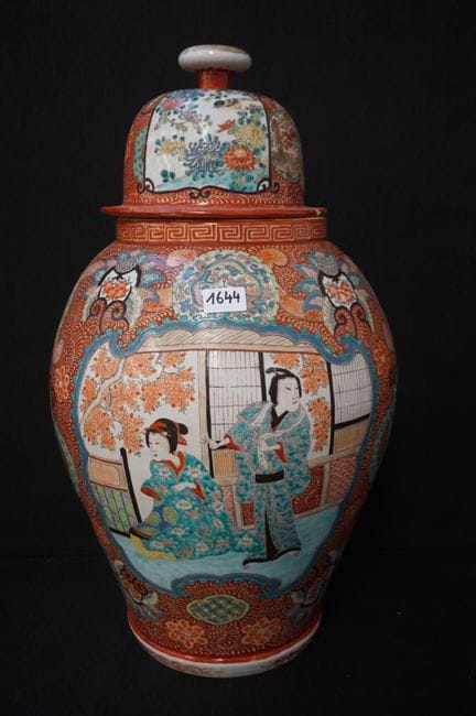大型日本古董有盖花瓶 - Imari - Gheishadecor - 盖已修复 - 高 : 70 