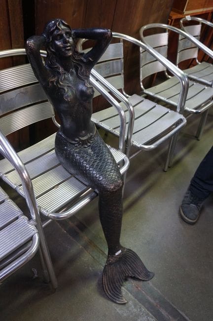 large cast-iron sculpture - "mermaid" - L: 1 meter