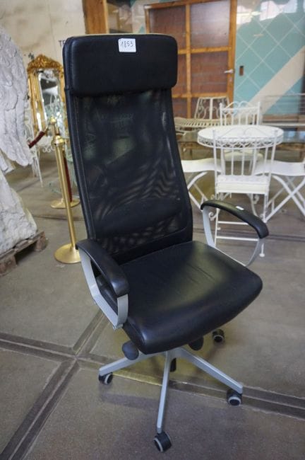 IKEA - chaise de bureau avec assise en cuir noir e
