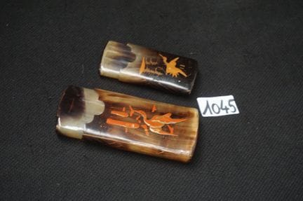 2 beautiful antique Japanese boxes made of tortois