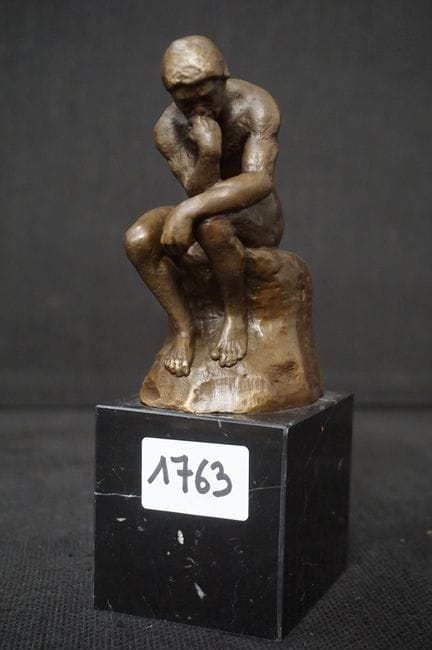 scultura in bronzo - "Il pensatore" - ispirata a R