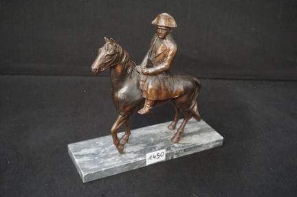 Zamac sculpture - on a marble pedestal - "Napoleon