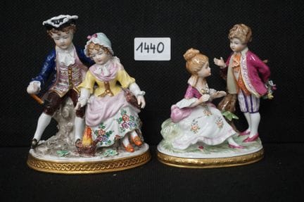 CAPODIMONTE + UNTERWEISSBACH - 2 romantic porcelai