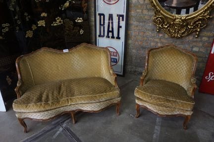 set da salotto in due pezzi in stile Luigi XV - 19
