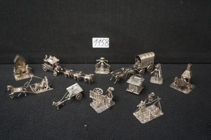 bonito lote de 12 miniaturas en plata - juntas pes