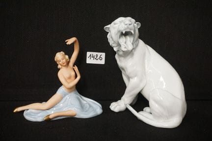 2 porcelain figurines  - 1 Art Deco dancer and 1 t