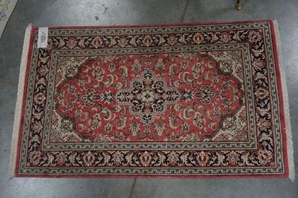 Tapis persan en soie - 1,22 x 75 cm - noué de mani