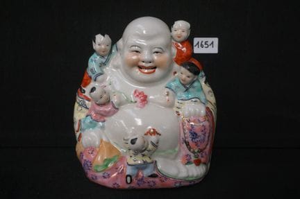 中国瓷雕——“笑佛与孩童”——高：22 厘米