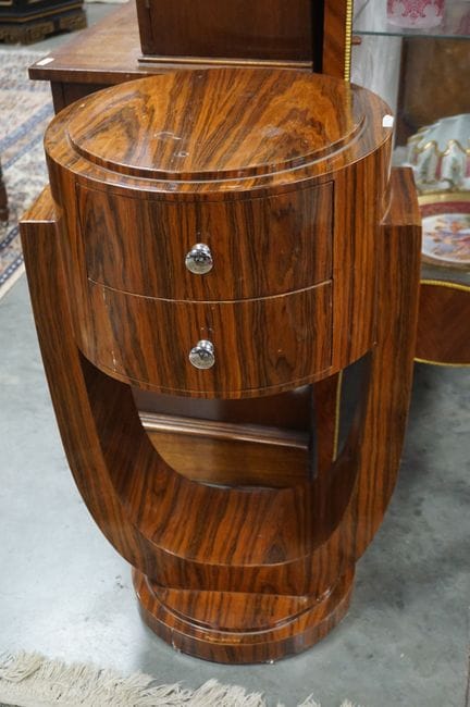 Beautiful Art Deco-style side table—with 2 drawers