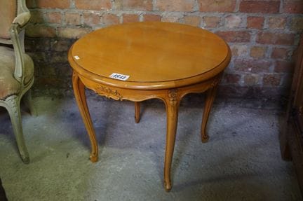 table basse ronde de style Louis XV - merisier - H