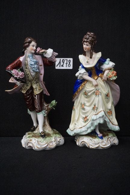SCHEIBE-ALSBACH - 2 porcelain figurines - polychro
