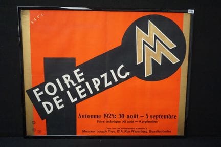 cartel original enmarcado - "FOIRE DE LEIPZIG" - a