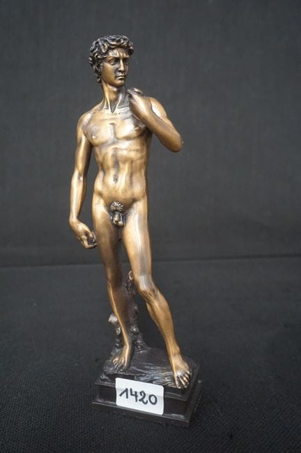 bronze sculpture - "David" - after MICHELANGELO - 