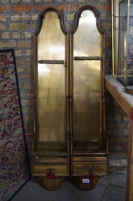 2 beautiful French rifle racks—each with 1 drawer—