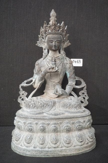 Tibetische Bronzestatue – „Vajrasattva“ und „Lotus