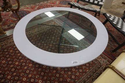 Large vintage SPACE AGE coffee table—with a plasti