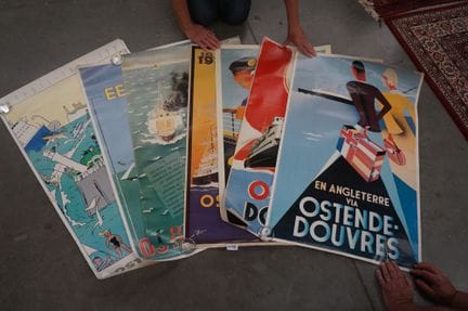 7 carteles vintage - «OSTENDE - DOVER»