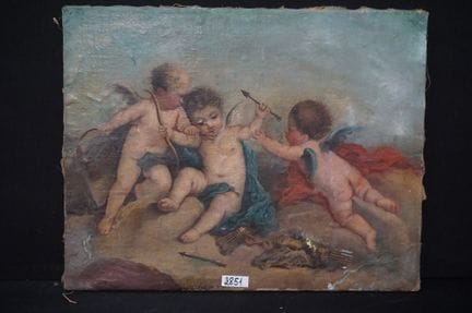 Peinture française du XIXe siècle - « Trois Cupido