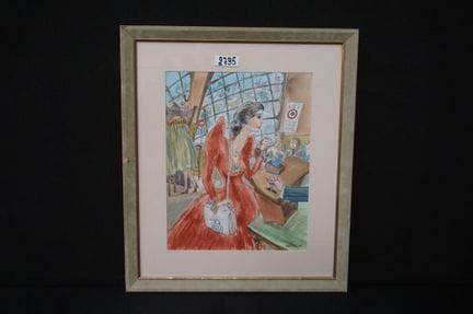 COURTOT - « Élection française » - aquarelle - sig