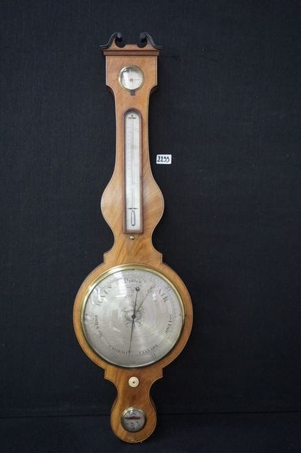 vecchio barometro in mogano - A: 105 cm