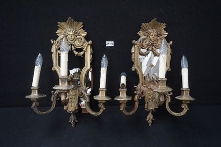 2 magnifiques appliques Napoléon III du XIXe siècl