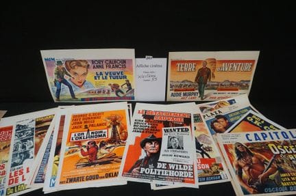 joli lot d'affiches de cinéma vintage - environ 55