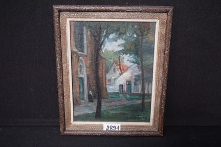J. PERSOONE - « Begijnhof Brugge » - huile sur toi