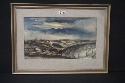 aquarelle - « paysage » - signée - 32 x 55 cm