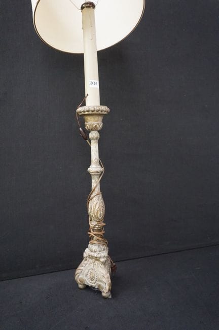 antico candelabro da chiesa in legno trasformato i
