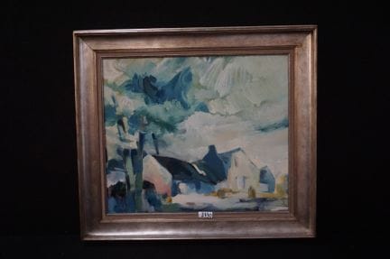 tableau - « La ferme » - huile sur toile - signé d